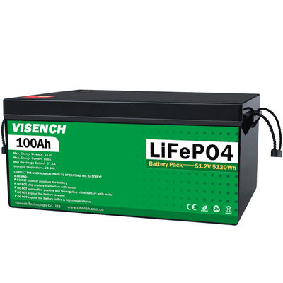 Visench Batterie ricaricabili agli ioni di litio 24V Lifepo4 100Ah 24 Volt Batterie al litio fosfato Batterie Solaire Pack
