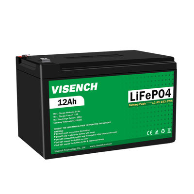Visench OEM Prismatic 12V 12.8V Volt 12Ah Sistema di accumulo di energia a ciclo profondo Lifepo4 Batteria agli ioni di litio