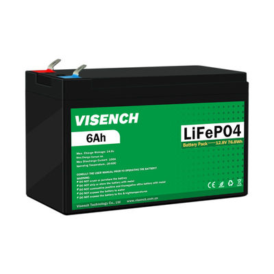 Certificato CE Visench Batteria ricaricabile da 12,8V 6Ah LiFePO4 Acido di piombo sostituire ioni di litio Batteria da 12V 6Ah