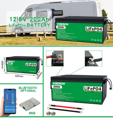 Visench Fabbrica diretta 12V 24V 100Ah 120Ah 200Ah Profondo 6000 Cicli Batterie solari al litio Energia Stor age Batterie