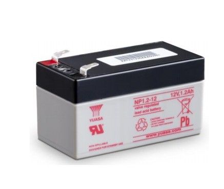Batteria di accumulo di energia YUASA NP1.2-12/12V1.2AH Protezione antincendio Ospite schermo a corrente continua UPS Manutenzione gratuita