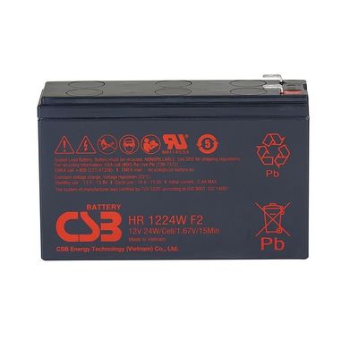 CSB Batteria HR1224W 12V 24W 6Ah Batteria a piombo acido ricaricabile ad alte prestazioni senza manutenzione 12V 6Ah