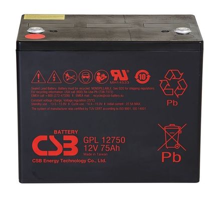 GPL12750 12V 75Ah CSB batteria sigillata batteria al piombo acido batteria a lunga durata batteria ricaricabile per UPS