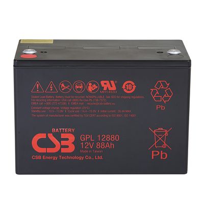 CSB GPL12880 12V 88Ah Batteria a piombo-acido sigillata senza manutenzione Batteria a piombo-acido regolata a valvola per emergenze dei sistemi solari
