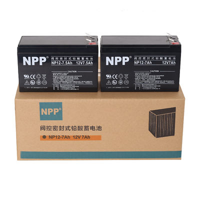 NPP NP12-7.5Ah Miglior accumulatore di energia Manutenzione gratuita Ricaricabile acido di piombo sigillato 12V 7.5Ah Batteria