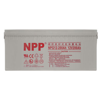 NPP NPG12-200Ah Batteria gel ricaricabile a ciclo profondo 12V 200Ah con terminali a pulsante