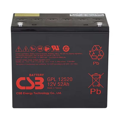 Batteria CSB GPL12520 12V 52Ah Batteria sigillata al piombo acido Batteria ricaricabile per UPS